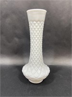 Milk Glass Textured Flower Vase