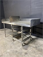 Stainless steel worktable with utility sink