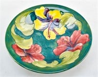 Moorcroft Pottery England Green Hibiscus Bowl