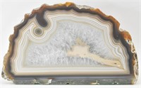 Large Natural Agate and Quartz Geode Half