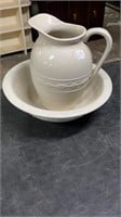 Stoneware Bowl and Pitcher