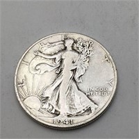 1941 D Silver Walking Liberty Half Dollar