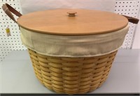 Longaberger Basket With Lid, Liner & Protector