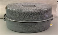 Gray Enamelware Roaster Pan