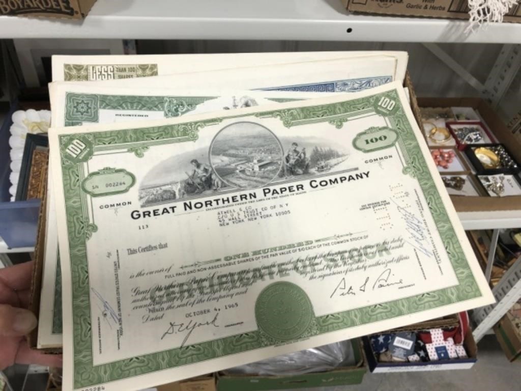 STOCK CERTIFICATES