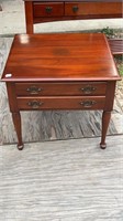 Cherry Queen Anne Two Drawer End Table