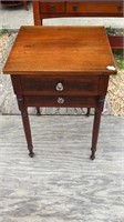 Early Mahogany Two Drawer Work Table