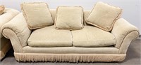 Lee Industries Cut Velvet 2 Cushion Fringe Sofa #2