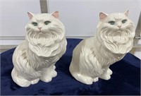 2 Ceramic Persian Cat Statues