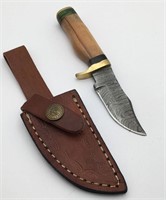 Damascene Blade Knife With Inlaid Handle