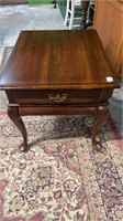 Mahogany Queen Anne One Drawer End Table