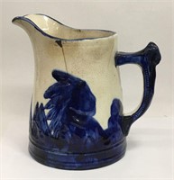 Blue Decorated Pitcher, Lakins Christmas 1909