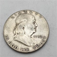 1952  Ben Franklin Silver Half Dollar