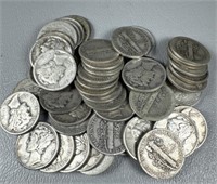 (50) Silver Mercury Dimes