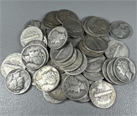 (50) Silver Mercury Dimes