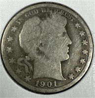 1901 Silver Barber Half-Dollar G