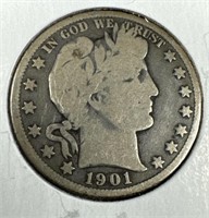 1901-O Silver Barber Half-Dollar AG