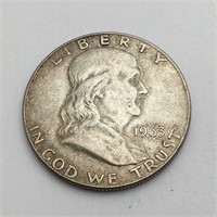 1963 D Ben Franklin Silver Half Dollar