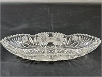 Crystal Cut Oval Serving Bowl
