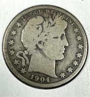 1904 Silver Barber Half-Dollar G