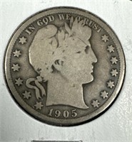 1905-O Silver Barber Half-Dollar VG