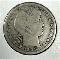 1905-S Silver Barber Half-Dollar AG