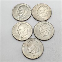 Group Of 5 1971 Eisenhower $1 Coins