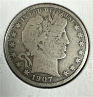 1907 Silver Barber Half-Dollar G