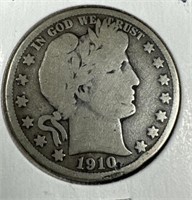 1910-S Silver Barber Half-Dollar G