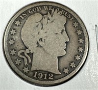 1912 Silver Barber Half-Dollar G