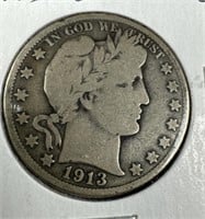 1913-D Silver Barber Half-Dollar G