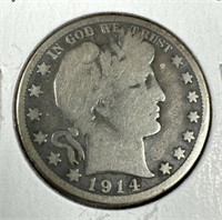 1914-S Silver Barber Half-Dollar G