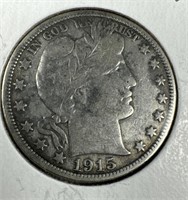 1915-S Silver Barber Half-Dollar VF