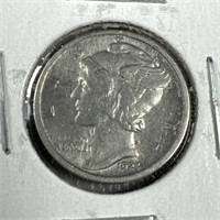 1924-D silver mercury dime VF