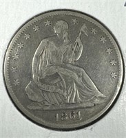 1861-O seated liberty half dollar F