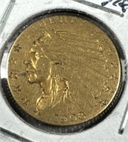 1908 $2.50 Gold Eagle VF