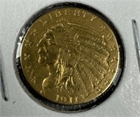 1911 $2.50 Gold Eagle AU