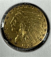 1912 $2.50 Gold Eagle EF
