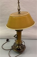 Table Lamp With Yellow Tin Shade