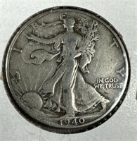 1940 Silver Walking Liberty Half-Dollar VG