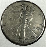 1941-D Silver Walking Liberty Half-Dollar VG