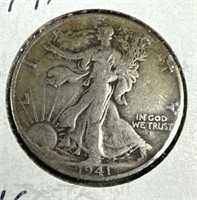 1941-S Silver Walking Liberty Half-Dollar VG