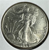 1942 Silver Walking Liberty Half-Dollar AU