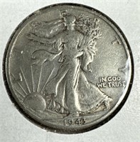 1943-D Silver Walking Liberty Half-Dollar VF