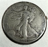 1945-D Silver Walking Liberty Half-Dollar F