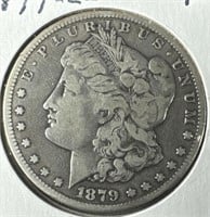 1879-CC Silver Morgan Dollar F