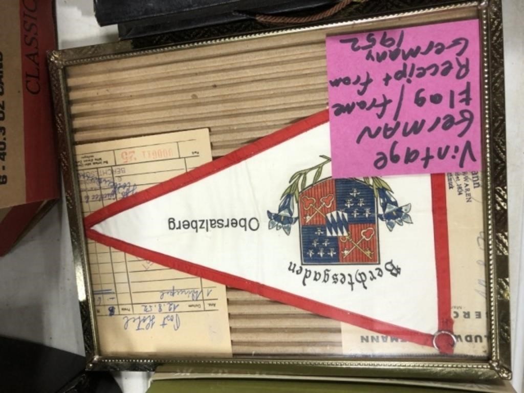 GERMAN FLAG W RECEIPT 1952