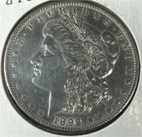 1892 Silver Morgan Dollar AU