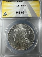 1878-S Silver Morgan Dollar MS63 ANACS