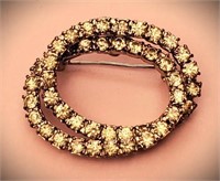 GORGEOUS VTG ART DECO SILVER CRYSTAL PAVE BROOCH